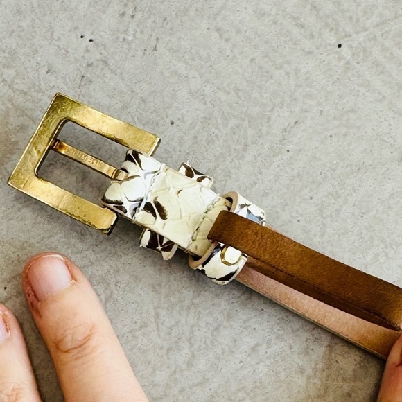 Dolce & Gabbana NWOT Vtg Y2K Phyton Snake Rhinestone Heart LOVE DG Skinny Belt - Picture 8 of 16